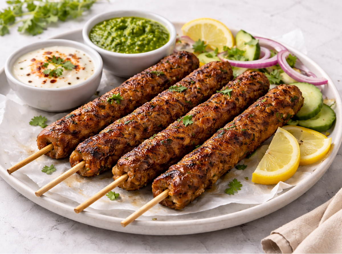 Serving Suggestion Lamb Seekh Kebabs Cuisine Errante